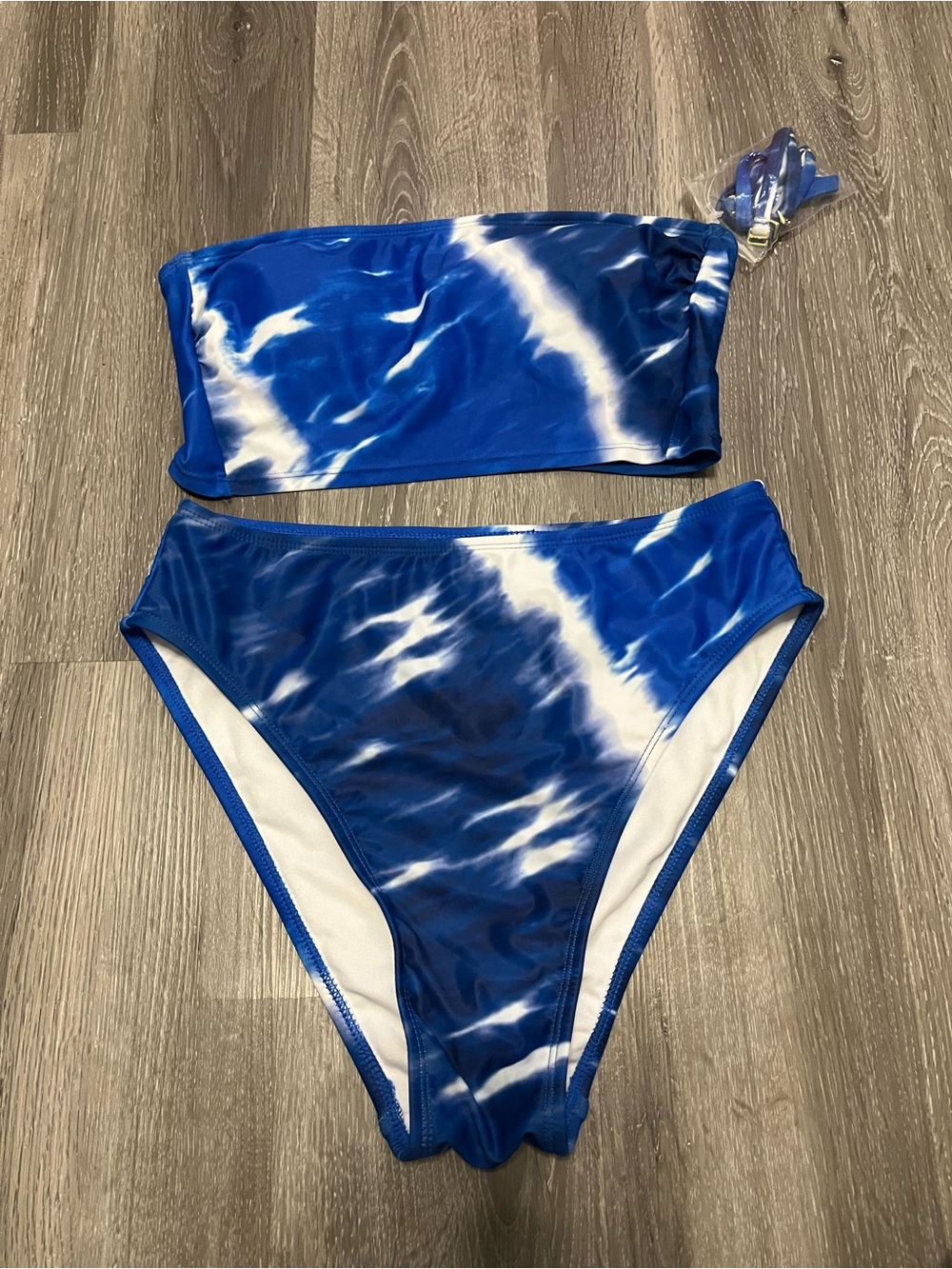 Blue Tie-Dye Bikini Set